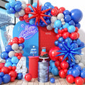 Red and Blue Balloon Arch Garland Kit with 4D Star Foil - 110 Piece Set for Birthday, Baby Shower, Graduation