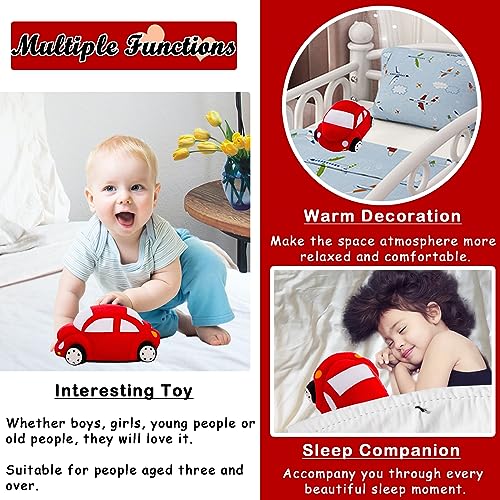 Red Car Plush Pillow 11.8 Inch - Cute Stuffed Toy for Kids and Car Lovers