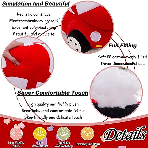 Red Car Plush Pillow 11.8 Inch - Cute Stuffed Toy for Kids and Car Lovers