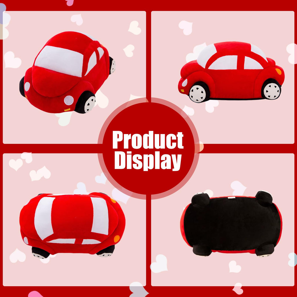 Red Car Plush Pillow 11.8 Inch - Cute Stuffed Toy for Kids and Car Lovers