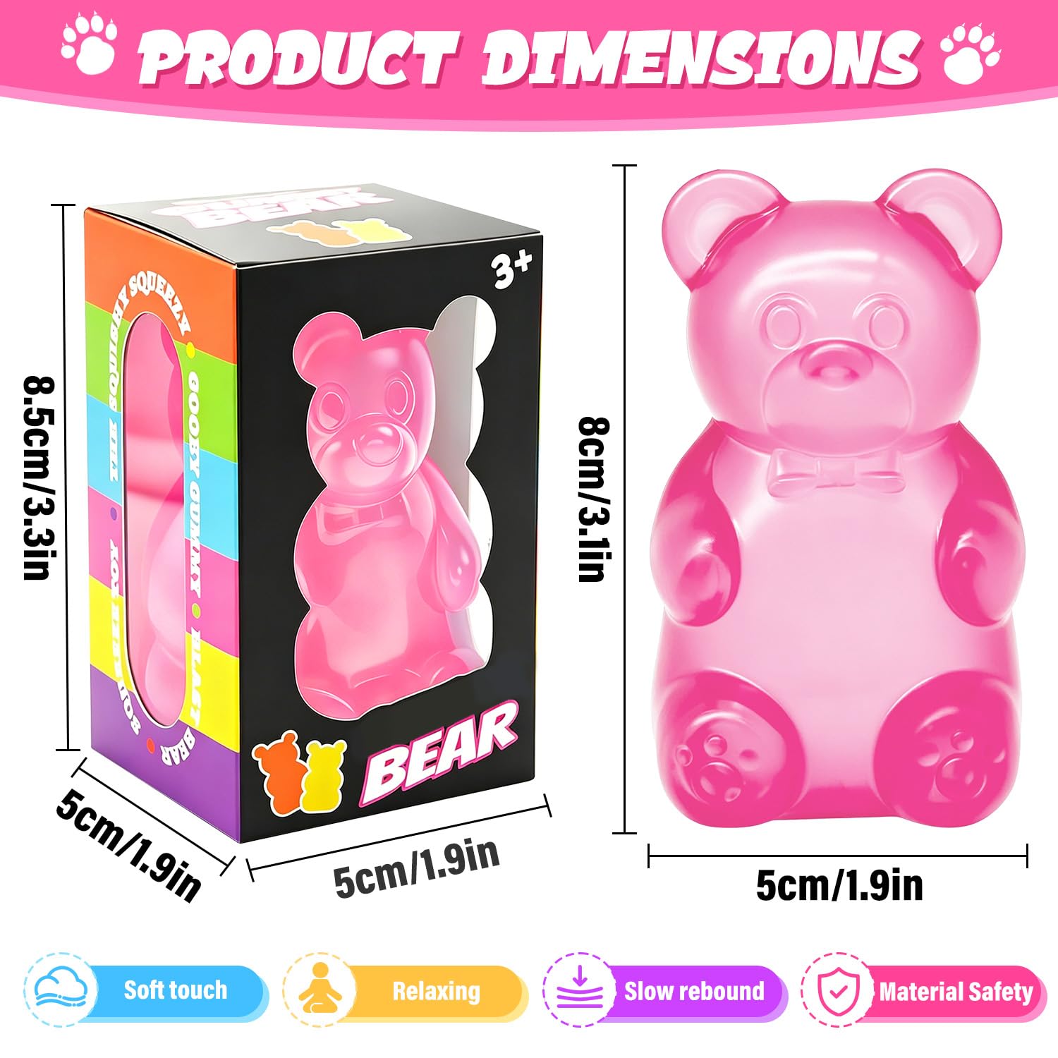 Red Gummy Bear Squishy Toy – Slow Rising Stress Relief for Kids & Adults