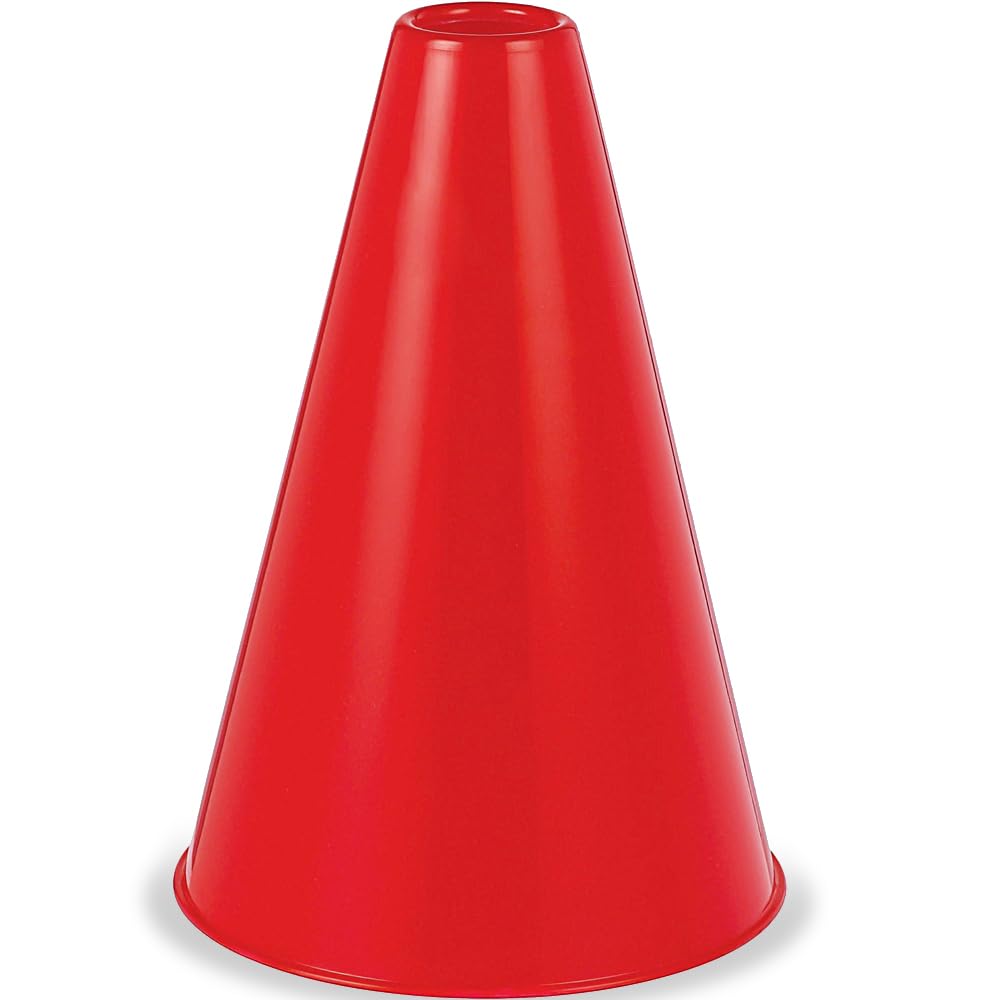 Red Plastic Megaphone 8.25" x 6" – Lightweight Eco-Friendly Cheerleading Noisemaker for Sports Events and Parties