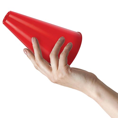 Red Plastic Megaphone 8.25" x 6" – Lightweight Eco-Friendly Cheerleading Noisemaker for Sports Events and Parties