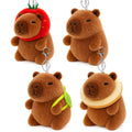 redaica 4 Pack Capybara Plush Keychain - Cute Kawaii Stuffed Animal Keychains for Backpacks, Carnival Prizes, Graduation Gifts