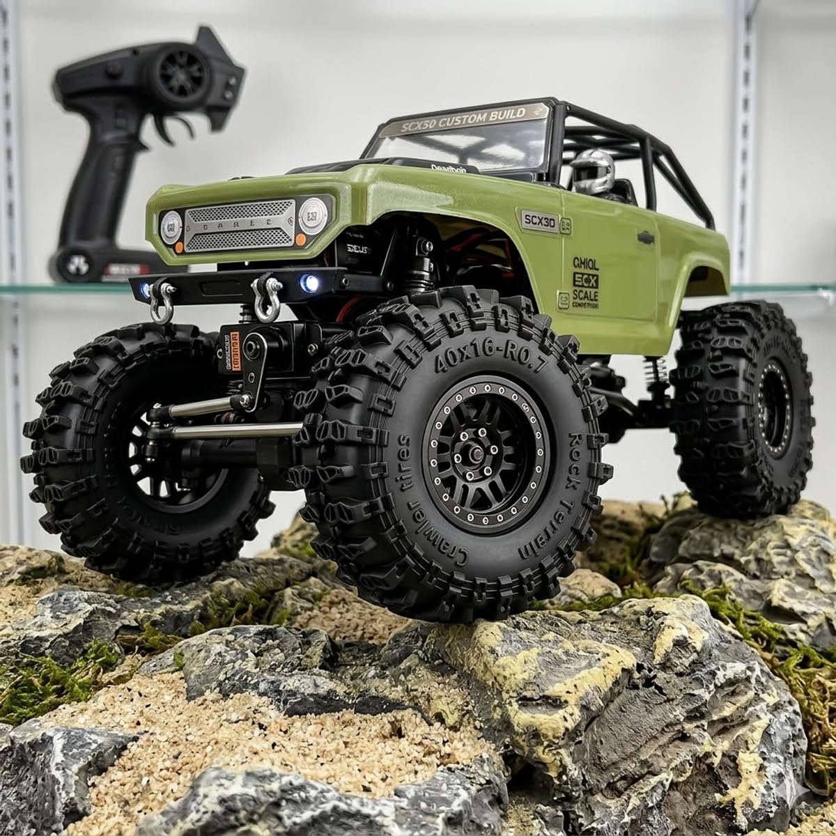 REDSPIDER 0.7 Cling On Crawler Tires - 40mm OD x 16mm for SCX30, Redcat Ascent-32, 1/30 1/32 RC Crawlers