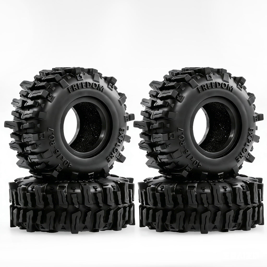 REDSPIDER 0.7'' Mud Slingers Tires – Super Soft Sticky Rubber for Micro RC Crawlers (40x16mm)
