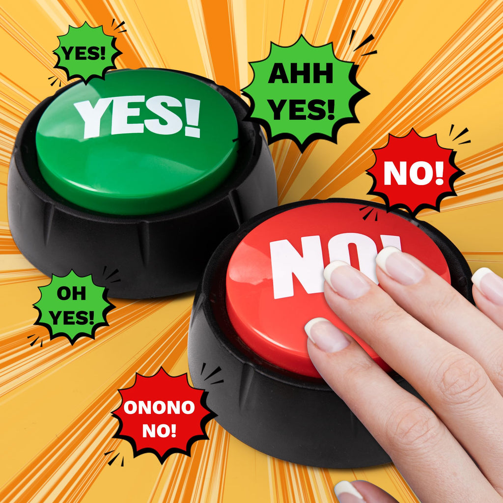 REFARICO Yes No Button - Funny Sound Effects Gadget for Quizzes, Family Games & Gag Gifts