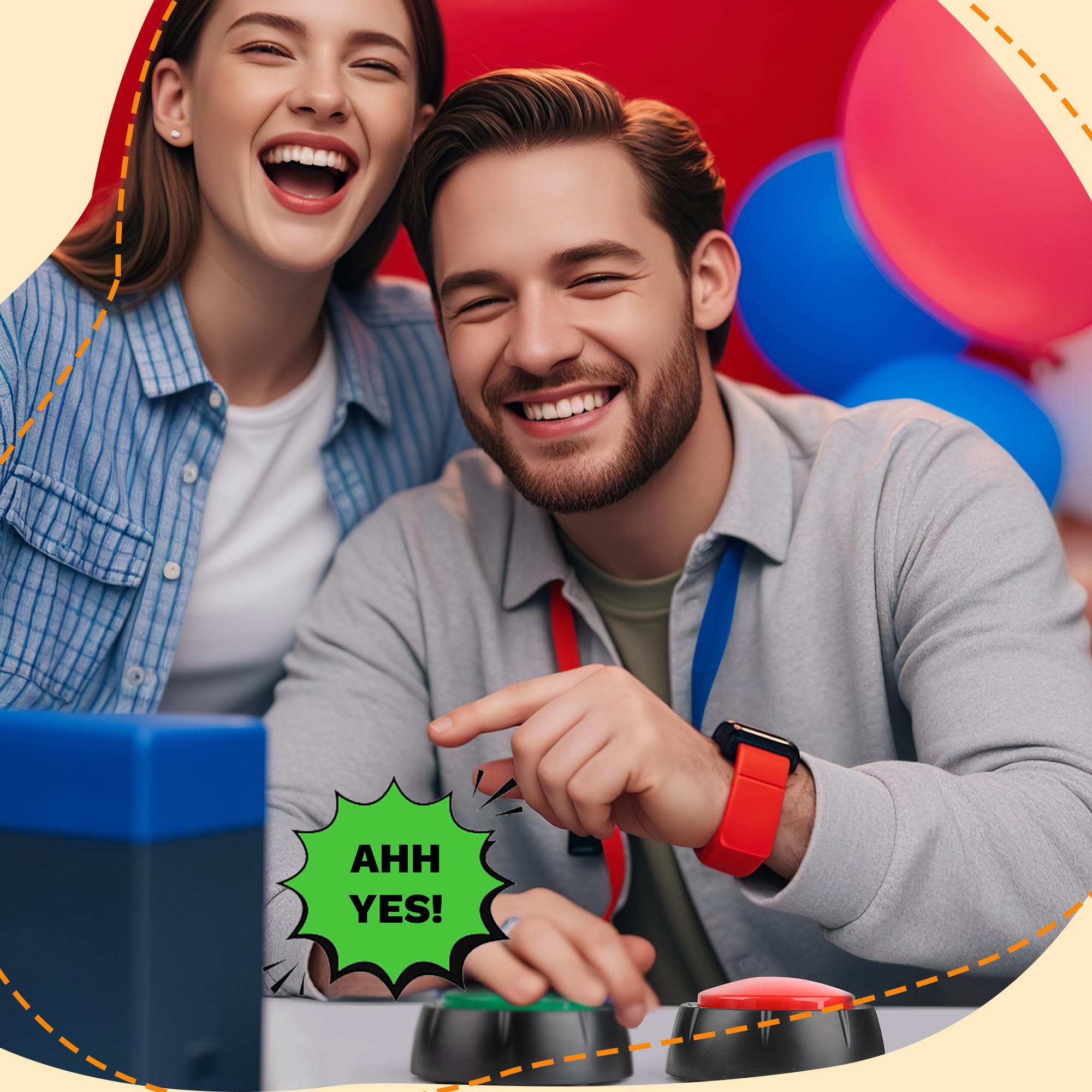 REFARICO Yes No Button - Funny Sound Effects Gadget for Quizzes, Family Games & Gag Gifts