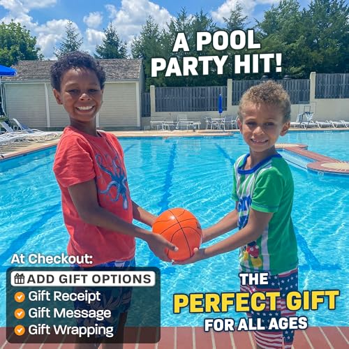 Refresh Sports Aqua Dive Pool Ball – 6-Inch Underwater Basketball, Football & Soccer Toy for Kids Ages 4-12