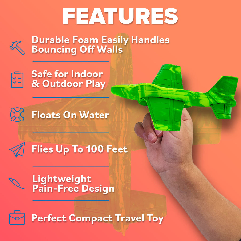 Refresh Sports EVA Foam Airplane Glider – Outdoor Toy for Kids Ages 3-9, Glides Up to 100 ft