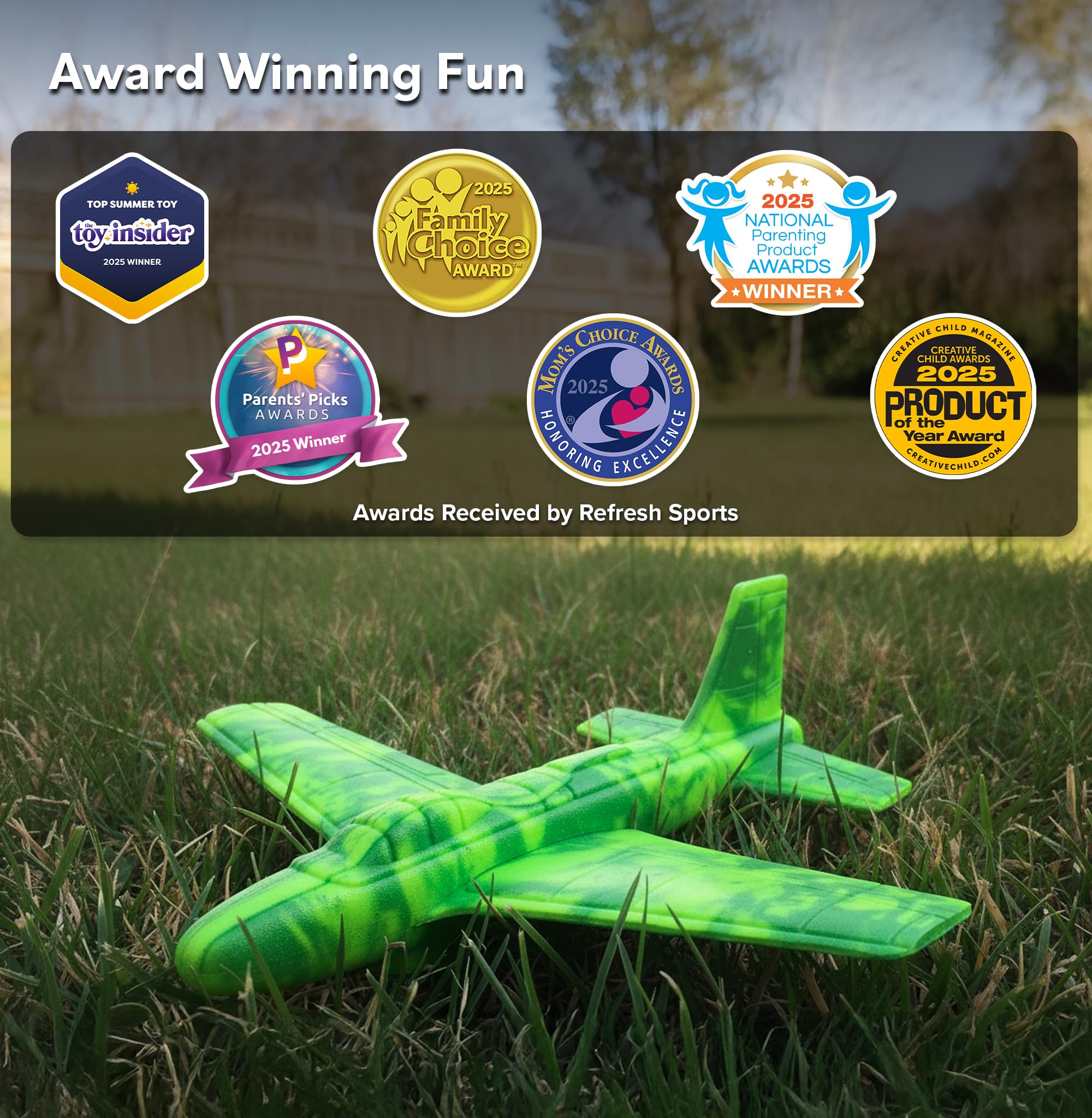 Refresh Sports EVA Foam Airplane Glider – Outdoor Toy for Kids Ages 3-9, Glides Up to 100 ft
