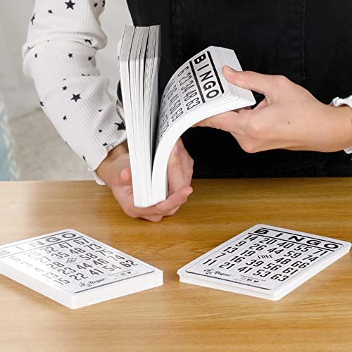 Regal Games 200-Count Reusable Bingo Cards – Classic White Sheets for Family Game Night, Parties & Travel