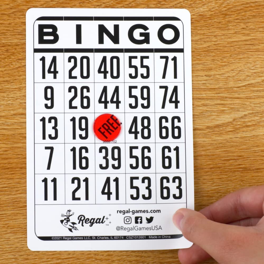 Regal Games 200-Count Reusable Bingo Cards – Classic White Sheets for Family Game Night, Parties & Travel