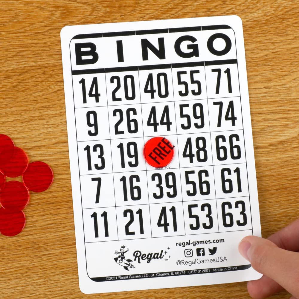 Regal Games 200-Count Reusable Bingo Cards – Classic White Sheets for Family Game Night, Parties & Travel