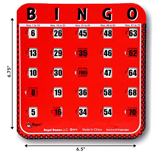 Regal Games 8-Pack Large Print Bingo Cards with Sliding Windows – Reusable, Mess-Free Bingo for Adults