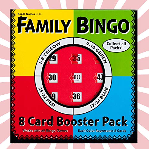 Regal Games 8-Pack Large Print Bingo Cards with Sliding Windows – Reusable, Mess-Free Bingo for Adults