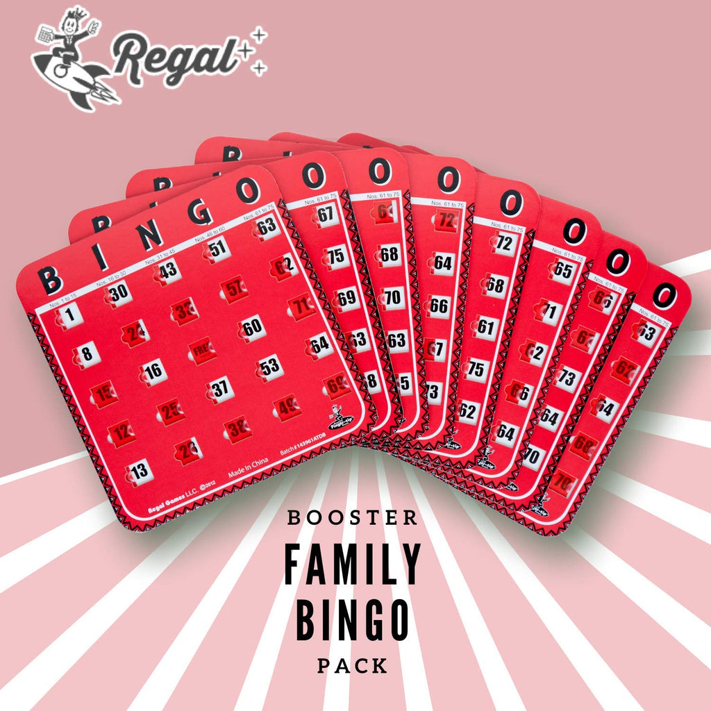 Regal Games 8-Pack Large Print Bingo Cards with Sliding Windows – Reusable, Mess-Free Bingo for Adults