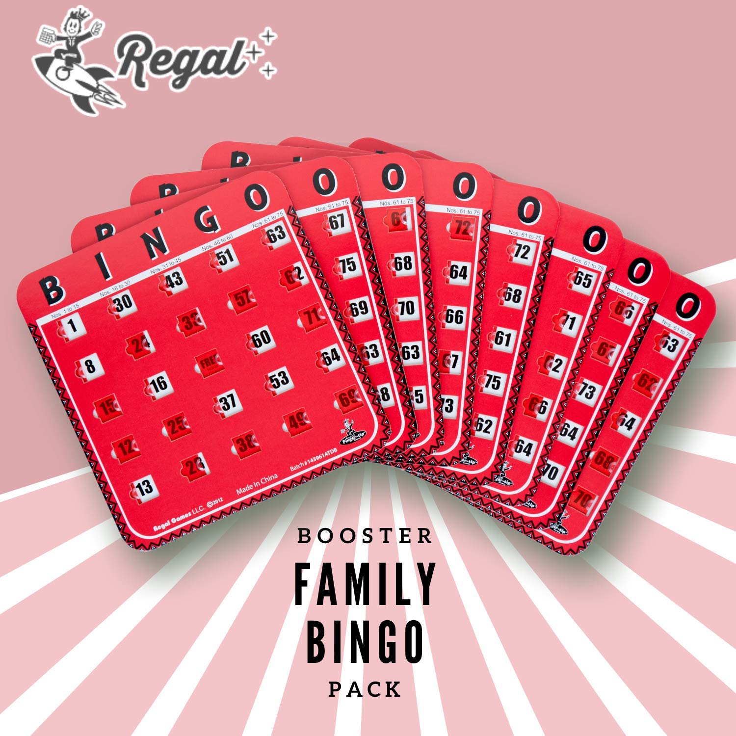 Regal Games 8-Pack Large Print Bingo Cards with Sliding Windows – Reusable, Mess-Free Bingo for Adults
