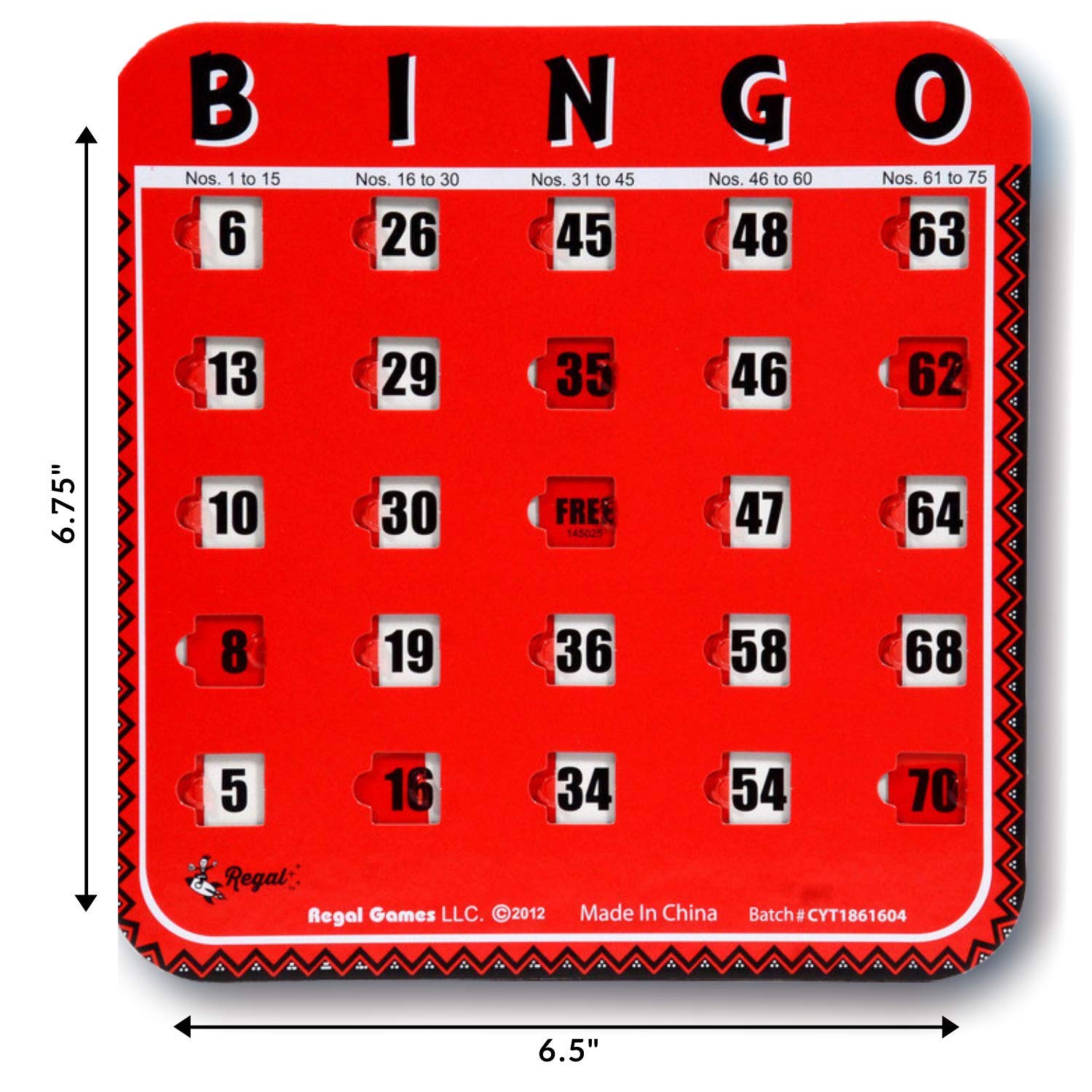 Regal Games 8-Pack Large Print Bingo Cards with Sliding Windows – Reusable, Mess-Free Bingo for Adults