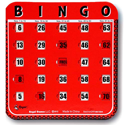 Regal Games 8-Pack Large Print Bingo Cards with Sliding Windows – Reusable, Mess-Free Bingo for Adults