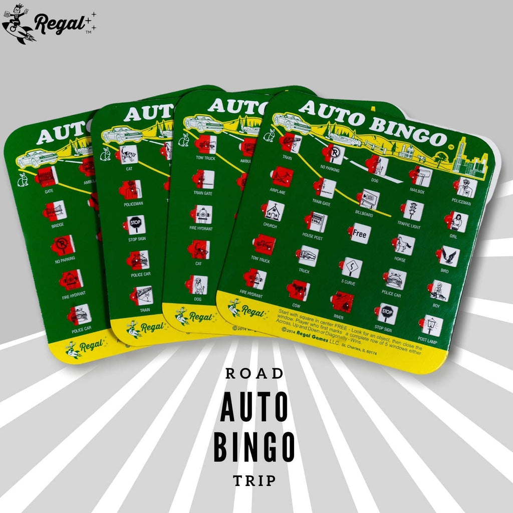 Regal Games Finger-Tip Shutter Bingo Cards (4-Pack) – Sliding Windows, Reusable Travel Bingo Set for Adults & Kids, Green