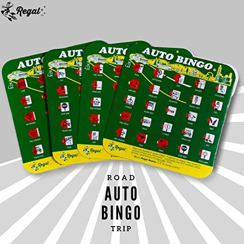 Regal Games Finger-Tip Shutter Bingo Cards (4-Pack) – Sliding Windows, Reusable Travel Bingo Set for Adults & Kids, Green