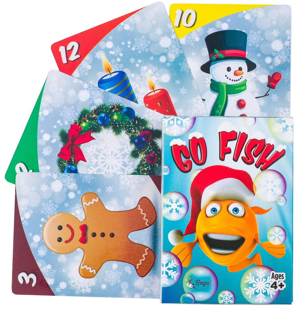 Regal Games Holiday Card Games 6-Pack: Go Fish, Crazy 8s, Old Maid, Slap Jack, Monster Memory, Snowball Fight