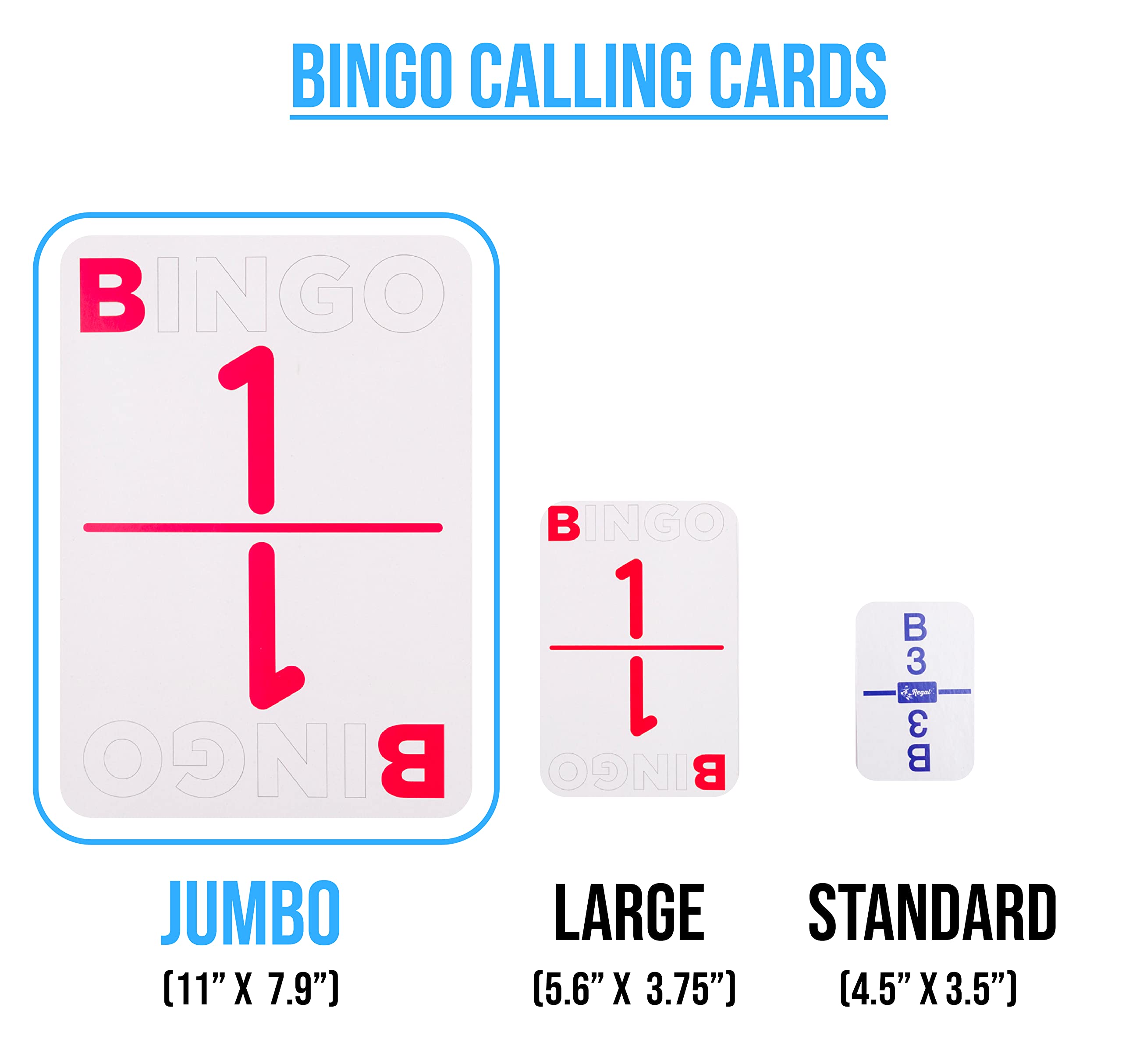 Regal Games Jumbo Bingo Calling Cards Deck - 75 Reusable Cards, Large Print, Travel-Friendly