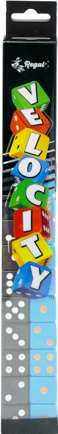 Regal Games Velocity Dice Game Set – 40 Colorful Square Dice with Storage Case for Fast-Paced Family Fun