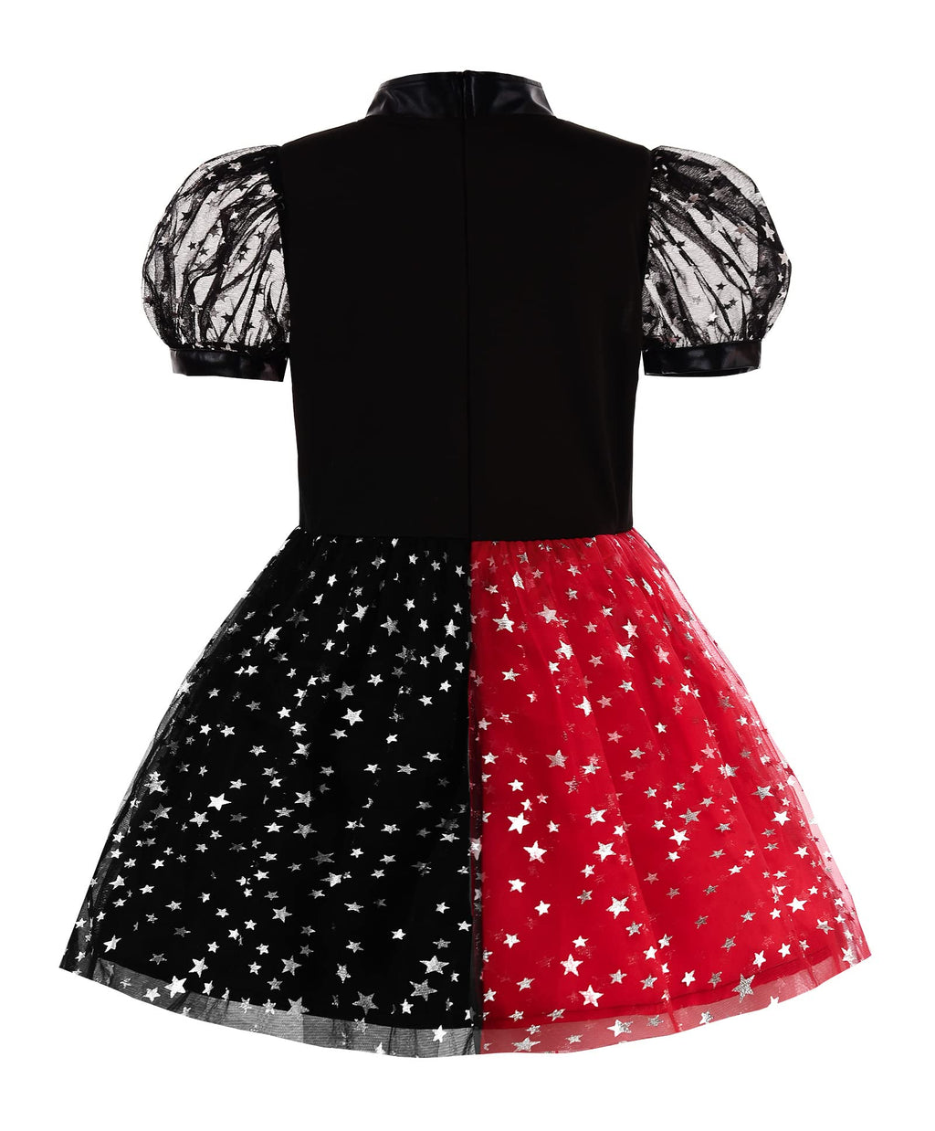 ReliBeauty Girls Clown Halloween Costume with Knee Pads - Red & Black Cosplay Dress