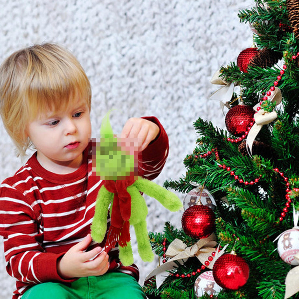 RELIGES 9-Inch Green Christmas Monster Plush – Soft Stuffed Animal for Holiday Decor and Gifts