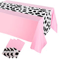 Remagr Pink Cow Print Disposable Tablecloths – 3 Pack 54x108 Inch for Cowboy Rodeo Parties