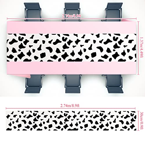 Remagr Pink Cow Print Disposable Tablecloths – 3 Pack 54x108 Inch for Cowboy Rodeo Parties