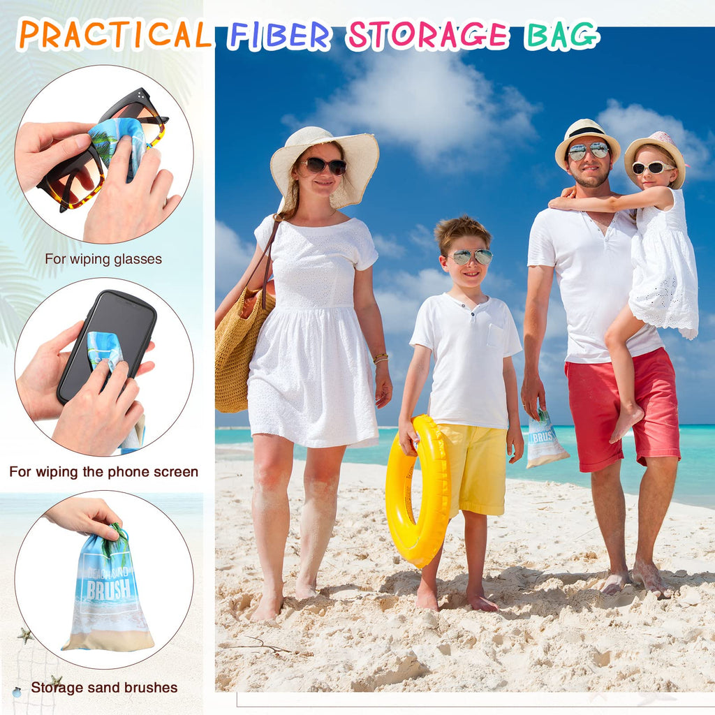 Remerry Sand Brush Set - 2 Brushes with Drawstring Bag for Beach Sand Removal