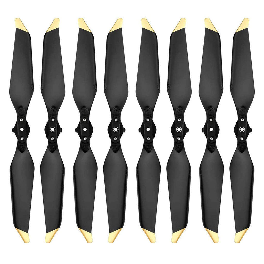 Replacement Propellers for DJI Mavic Pro & Platinum – 4 Pairs Low Noise Quick Release Blades (Gold Tips)