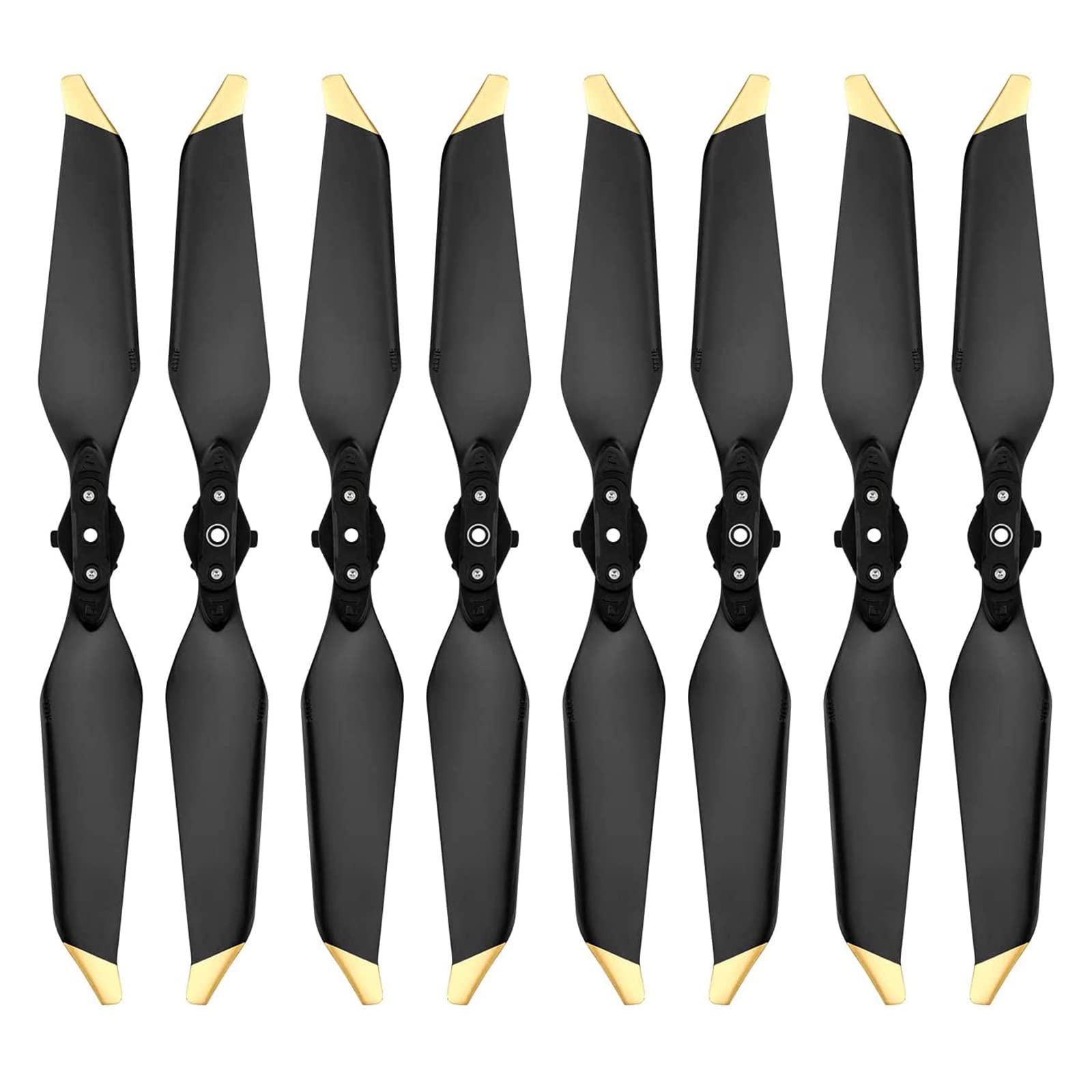 Replacement Propellers for DJI Mavic Pro & Platinum – 4 Pairs Low Noise Quick Release Blades (Gold Tips)