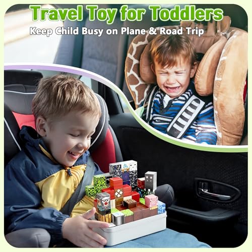 Resflycheng 70-Piece Magnetic Building Blocks with Metal Carry Case - Portable STEM Travel Toy for Kids Ages 3+