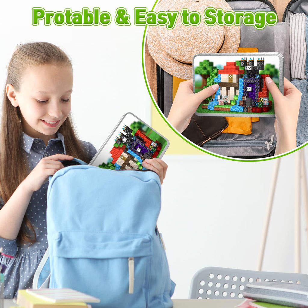 Resflycheng 70-Piece Magnetic Building Blocks with Metal Carry Case - Portable STEM Travel Toy for Kids Ages 3+