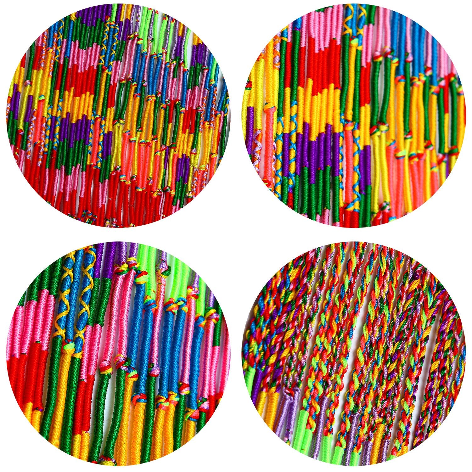 Resinta 100 Handmade Braided Bracelets – Assorted Colors, Nylon Friendship Cords for Party Favors