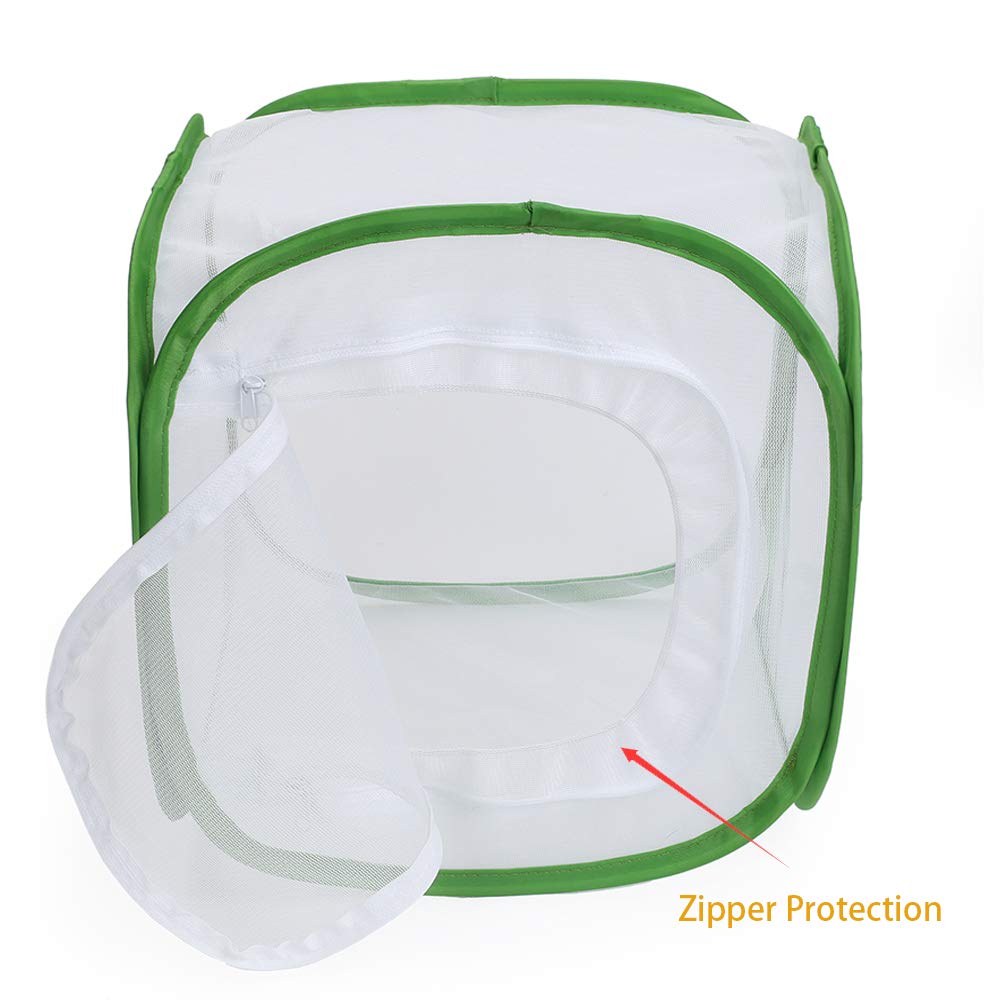 RESTCLOUD Insect and Butterfly Habitat Cage – 12" Pop-Up Terrarium with Zipper Protection