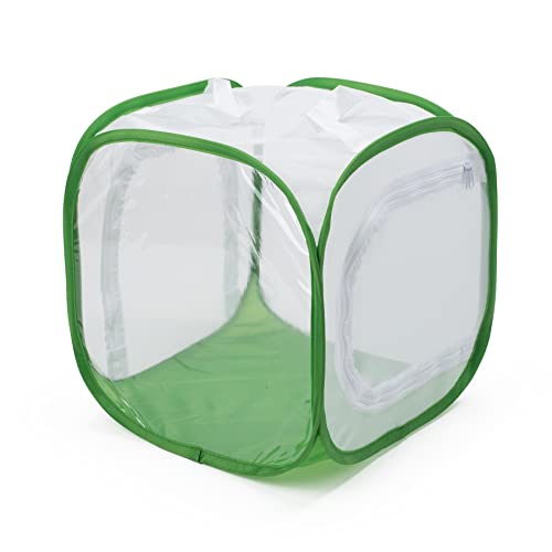 RESTCLOUD Two-Door Butterfly Habitat – 12x12x12 Pop-Up Mesh Cage with Clear Viewing Window