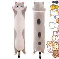 Rexinc Long Gray Cat Plush Pillow Toy – Soft Cute Stuffed Animal Body Pillow (19.68 inches)
