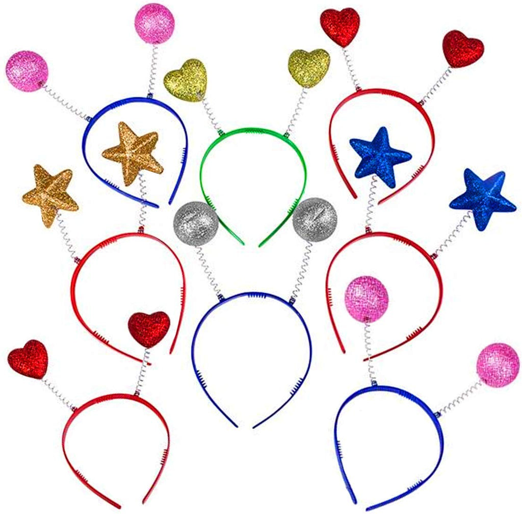 Rhode Island Novelty 10-Inch Head Bopper Assortment - 12 Pack, Plastic Antenna Headbands for Parties