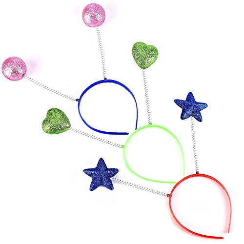 Rhode Island Novelty 10-Inch Head Bopper Assortment - 12 Pack, Plastic Antenna Headbands for Parties