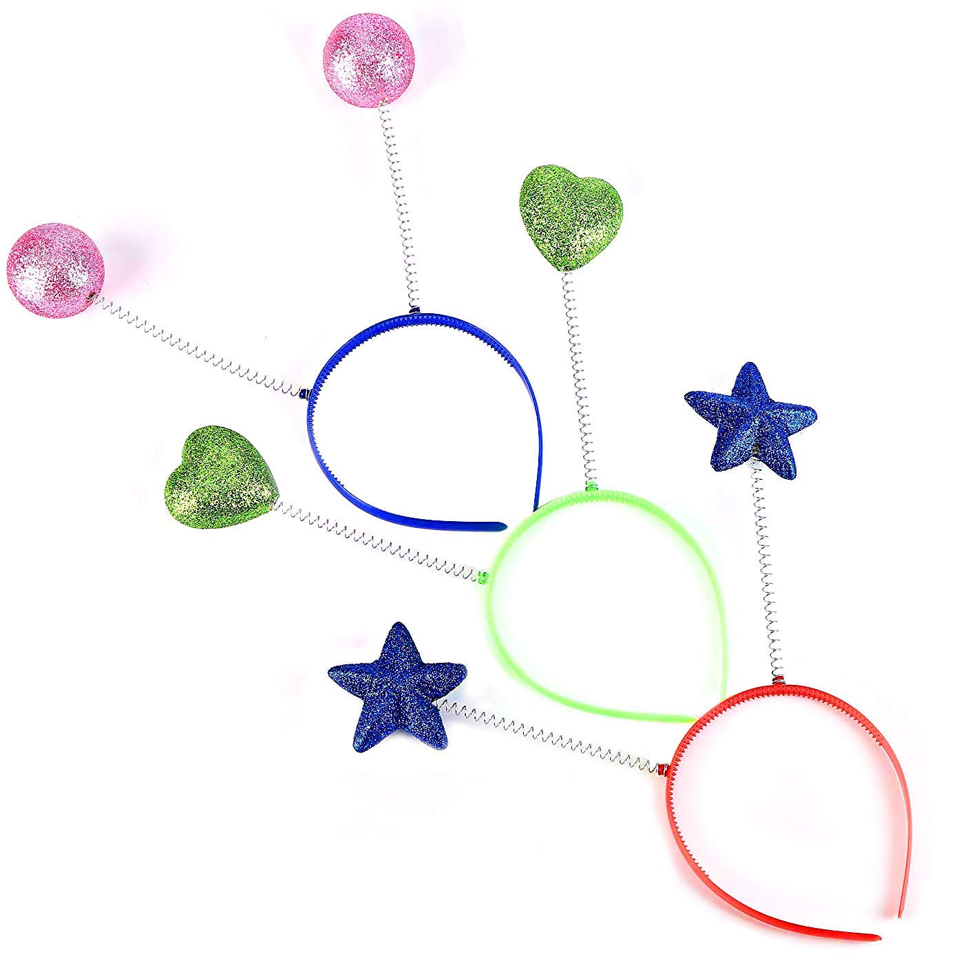 Rhode Island Novelty 10-Inch Head Bopper Assortment - 12 Pack, Plastic Antenna Headbands for Parties