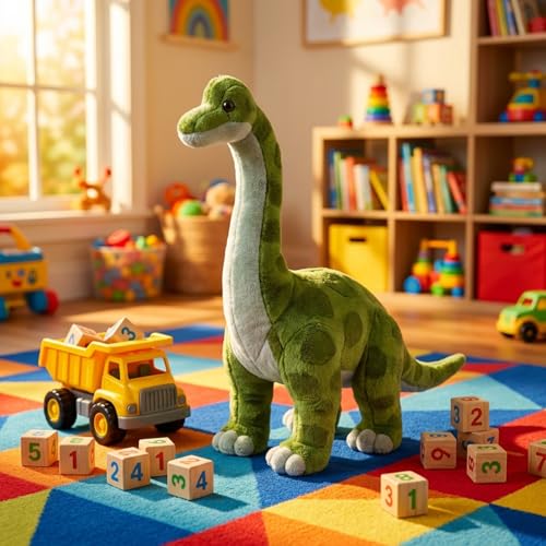 Rhode Island Novelty 15-Inch Brachiosaurus Plush – Soft Dinosaur Toy for Ages 3+