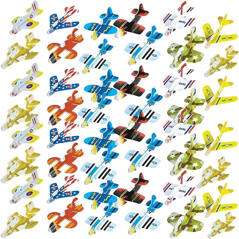 Rhode Island Novelty 72-Pack 4-Inch Foam Gliders – Bulk Assortment for Parties & Play