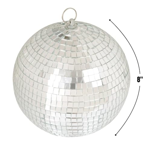 Rhode Island Novelty 8 Inch Mirror Ball – Disco Ball with Hanging Loop for Parties, Ages 8+