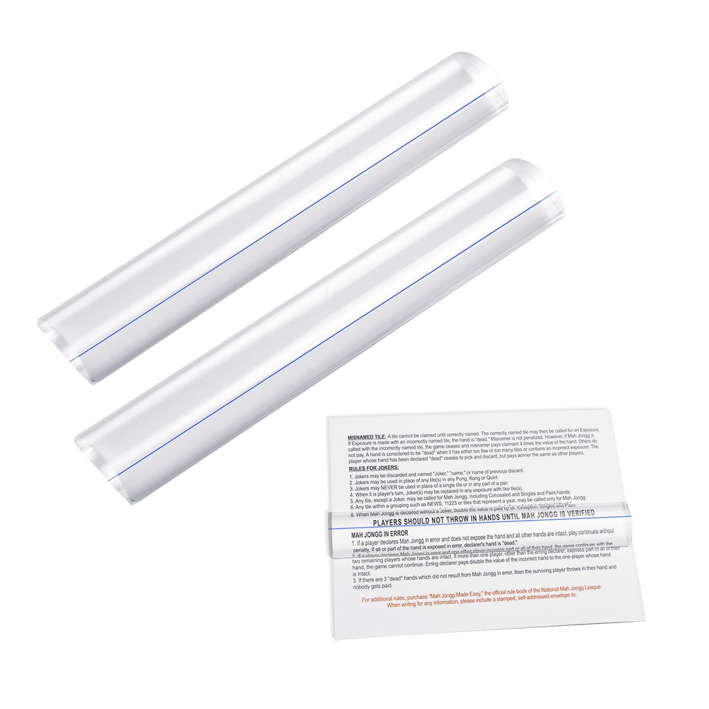 Riamch 2-Pack Mahjong Magnifying Line Reader with Blue Guiding Line – Acrylic Magnifier for Rule Cards, Tile Matching, and Crafts