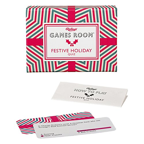 Ridley’s Festive Holiday Trivia Card Game – 140 Unique Quiz Cards for Family Fun, Ages 8+